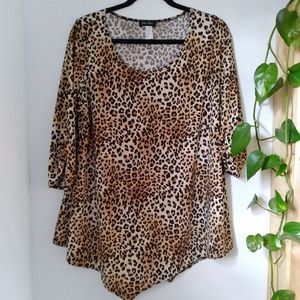 Star Vixen leopard print tunic blouse
